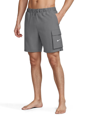 Nike Swim Voyage Essential Men's 7" Brief-Lined Volley Short - Cool Grey alternate image 1