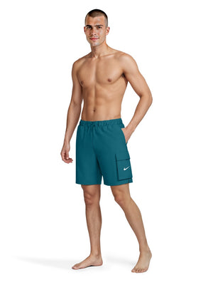 Nike Swim Voyage Essential Men's 7" Brief-Lined Volley Short - Green Abyss
