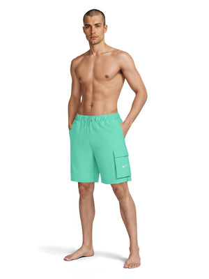 Nike Swim Voyage Essential Men's 7" Brief-Lined Volley Short - Bleached Turq