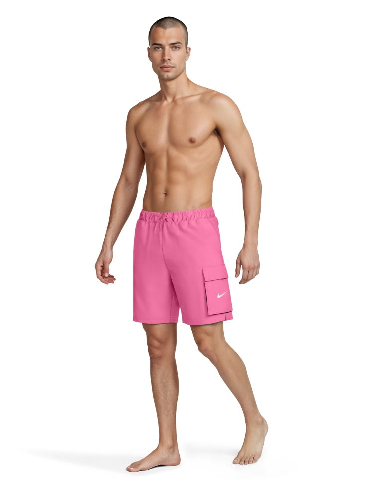 Nike Swim Voyage Essential Men's 7" Brief-Lined Volley Short - Pink Glow