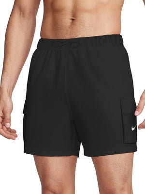 Nike Swim Voyage Essential Men's 5" Brief-Lined Volley Short - Black alternate image 2
