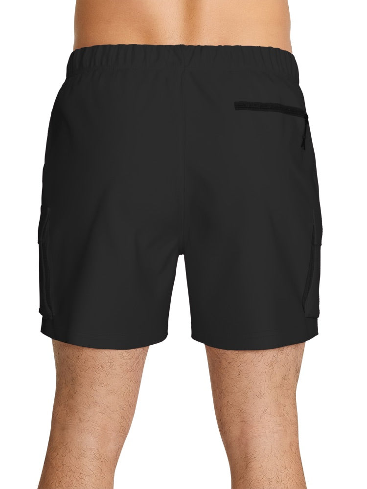 Nike Swim Voyage Essential Men's 5" Brief-Lined Volley Short - Black alternate image 3