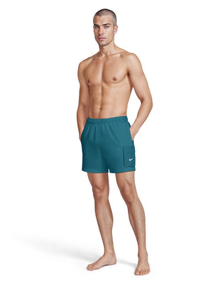 Nike Swim Voyage Essential Men's 5" Brief-Lined Volley Short - Green Abyss
