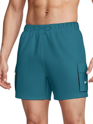 Nike Swim Voyage Essential Men's 5" Brief-Lined Volley Short - Green Abyss alternate image 2