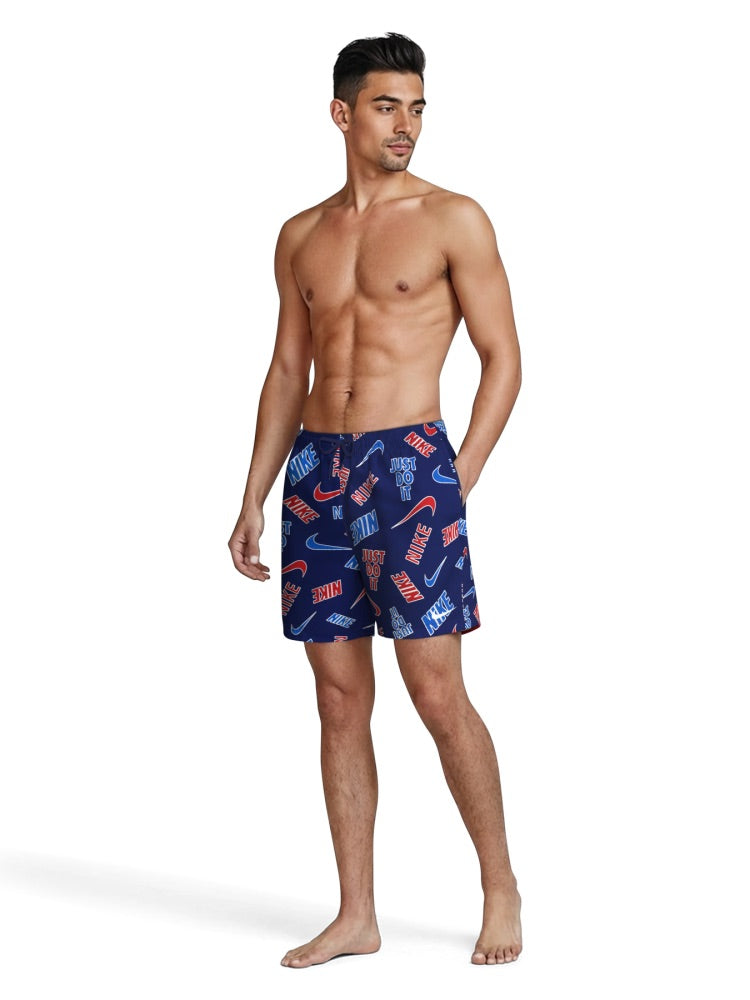 Nike Swim Breaker Men's 5" Brief-Lined Volley Short - Blue/Red