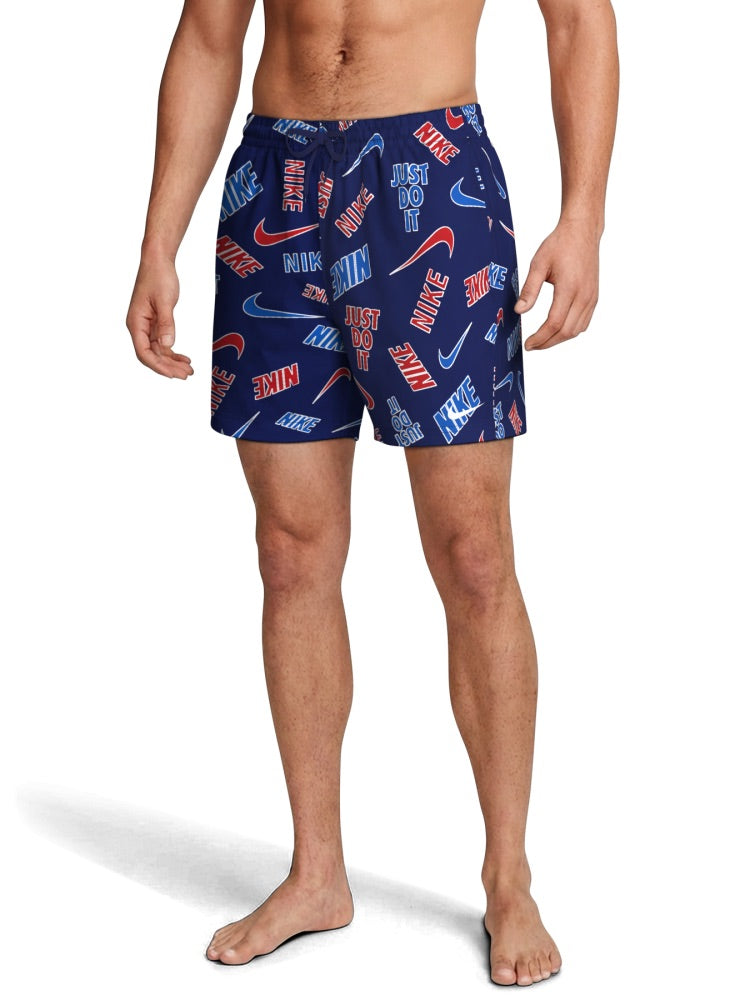 Nike Swim Breaker Men's 5" Brief-Lined Volley Short - Blue/Red alternate image 1