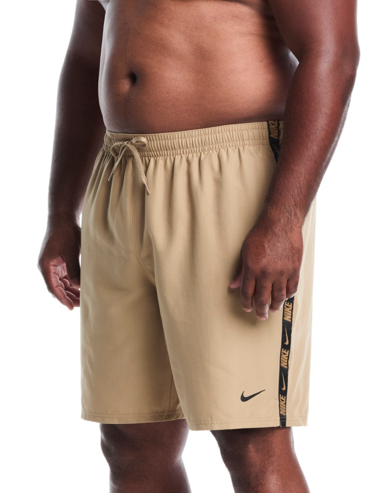 Nike Swim Breaker Logo Tape Men's 9" Fully Mesh Volley Short (Big & Tall) - Parachute Beige