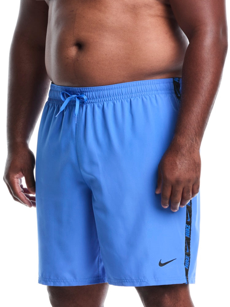 Nike Swim Breaker Logo Tape Men's 9" Fully Mesh Volley Short (Big & Tall) - Blue Crystal