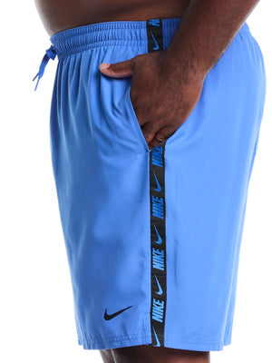 Nike Swim Breaker Logo Tape Men's 9" Fully Mesh Volley Short (Big & Tall) - Blue Crystal alternate image 4