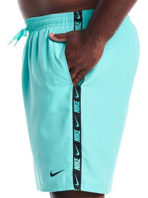 Nike Swim Breaker Logo Tape Men's 9" Fully Mesh Volley Short (Big & Tall) - Bleached Turq alternate image 4