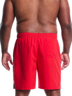 Nike Swim Breaker Logo Tape Men's 9" Fully Mesh Volley Short (Big & Tall) - University Red alternate image 1