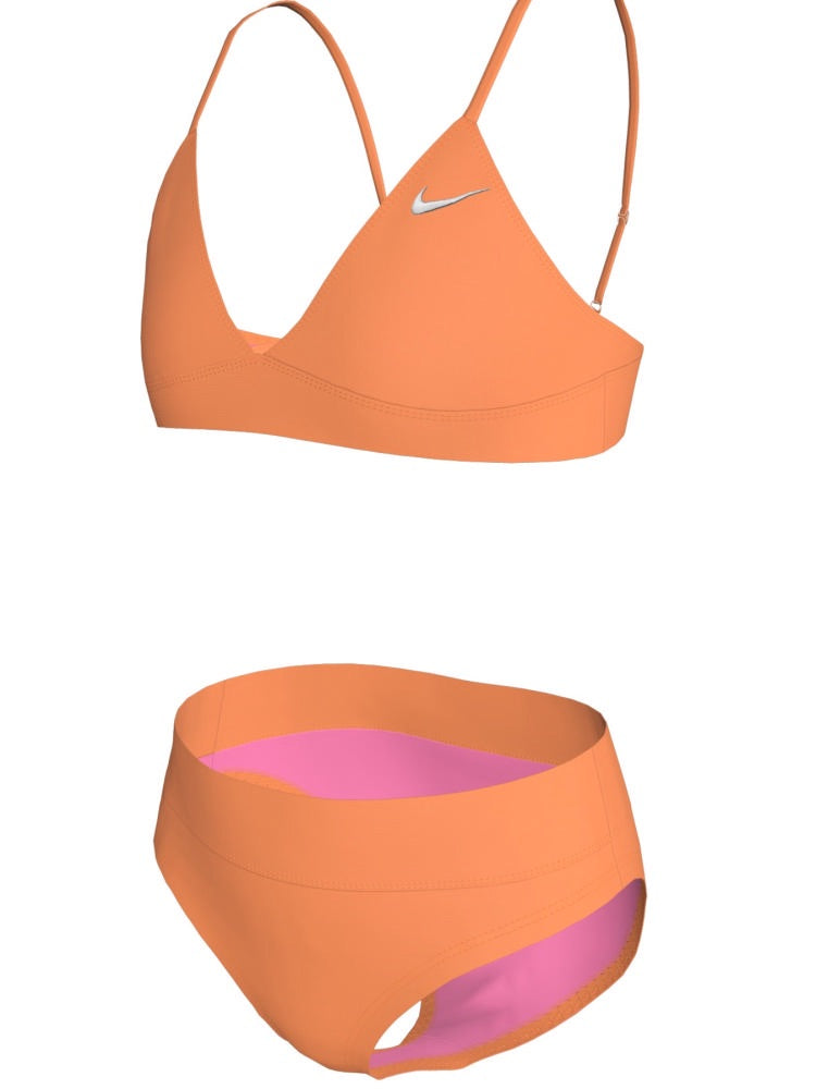 Nike Swim Effortless Essential Big Kids' (Girls') Triangle Bikini Set - Orange Pulse