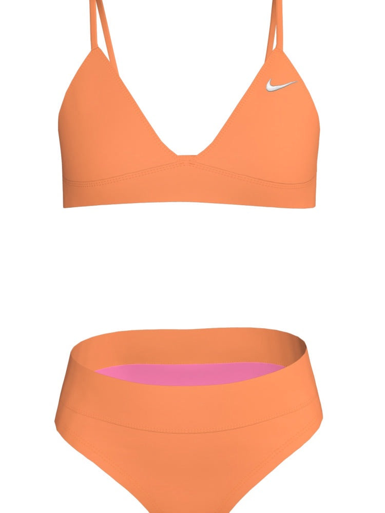 Nike Swim Effortless Essential Big Kids' (Girls') Triangle Bikini Set - Orange Pulse alternate image 2