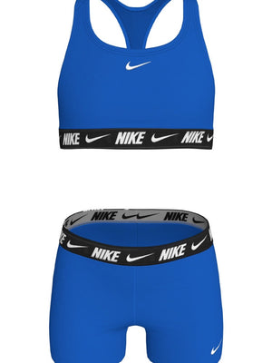 Nike Swim Big Kids' (Girls') Racerback Bikini & Short Set - Blue Crystal alternate image 2