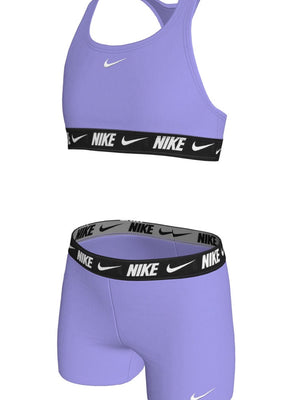 Nike Swim Big Kids' (Girls') Racerback Bikini & Short Set - Light Thistle