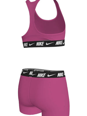 Nike Swim Big Kids' (Girls') Racerback Bikini & Short Set - Desert Pink alternate image 1