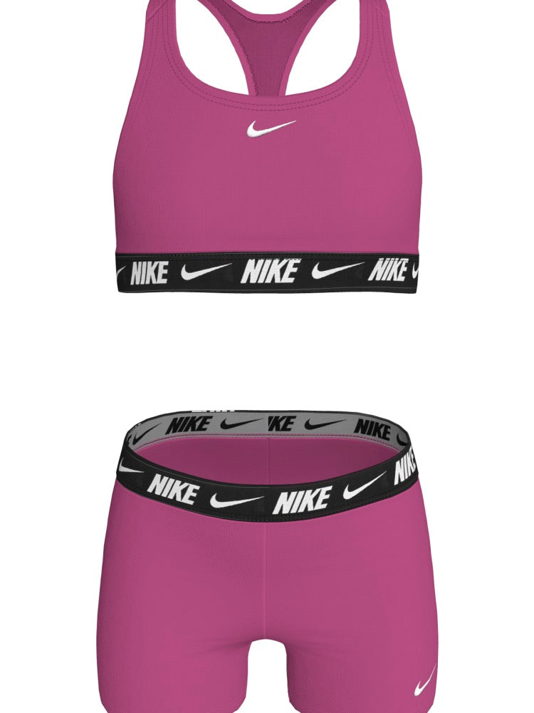 Nike Swim Big Kids' (Girls') Racerback Bikini & Short Set - Desert Pink alternate image 2