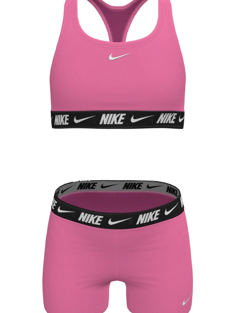 Nike Swim Big Kids' (Girls') Racerback Bikini & Short Set - Pink Glow alternate image 2