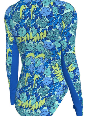 Nike Swim Big Kids' (Girls') Long Sleeve One Piece - Blue Crystal alternate image 1