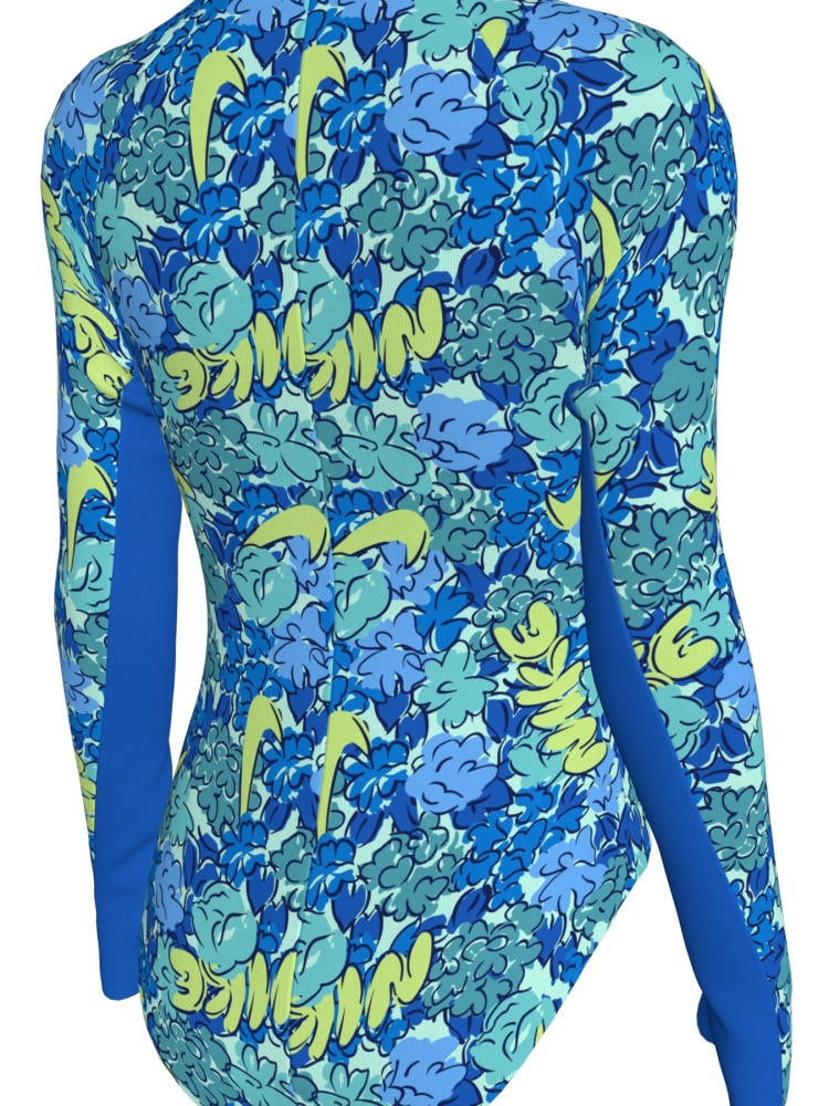 Nike Swim Big Kids' (Girls') Long Sleeve One Piece - Blue Crystal alternate image 1