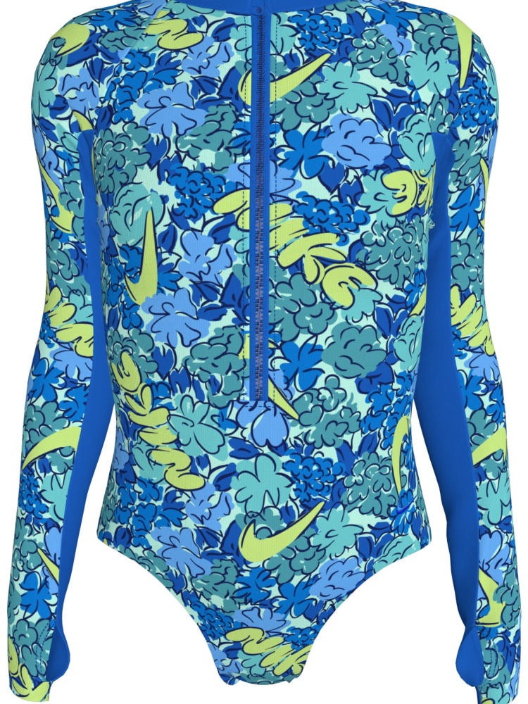 Nike Swim Big Kids' (Girls') Long Sleeve One Piece - Blue Crystal alternate image 2