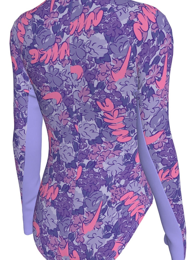 Nike Swim Big Kids' (Girls') Long Sleeve One Piece - Light Thistle alternate image 1