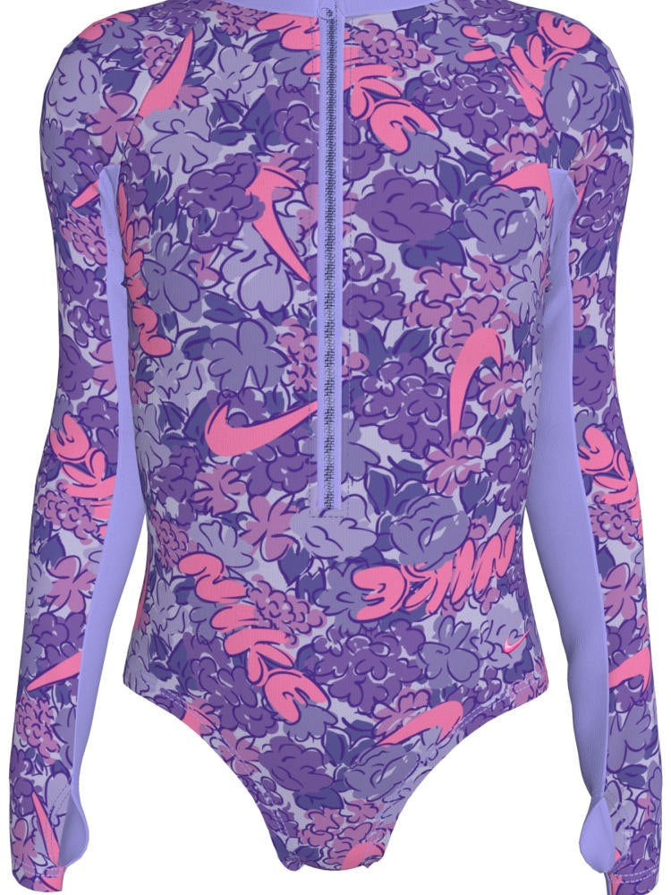 Nike Swim Big Kids' (Girls') Long Sleeve One Piece - Light Thistle alternate image 2