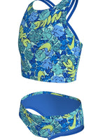 Nike Swim Big Kids' (Girls') Spiderback Midkini Set - Blue Crystal