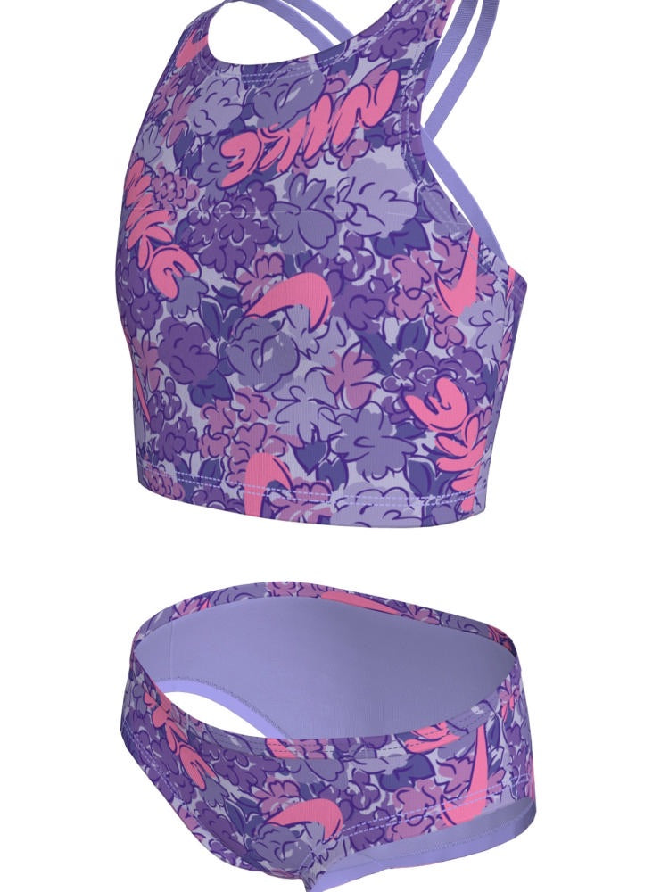 Nike Swim Big Kids' (Girls') Spiderback Midkini Set - Light Thistle