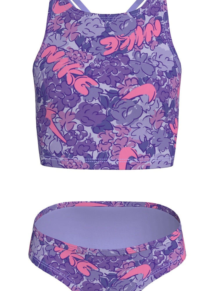 Nike Swim Big Kids' (Girls') Spiderback Midkini Set - Light Thistle alternate image 2