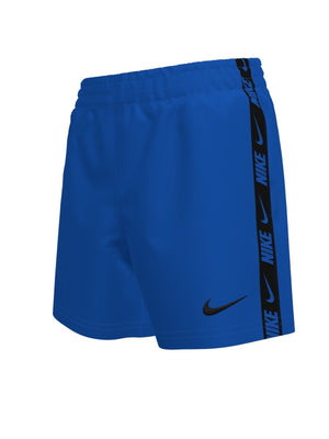 Nike Swim Breaker Logo Tape Big Kids' (Boys') 4" Brief-Lined Volley Short - Blue Crystal