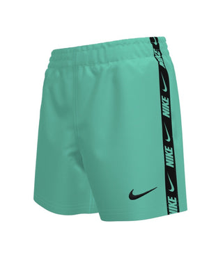 Nike Swim Breaker Logo Tape Big Kids' (Boys') 4" Brief-Lined Volley Short - Bleached Turq