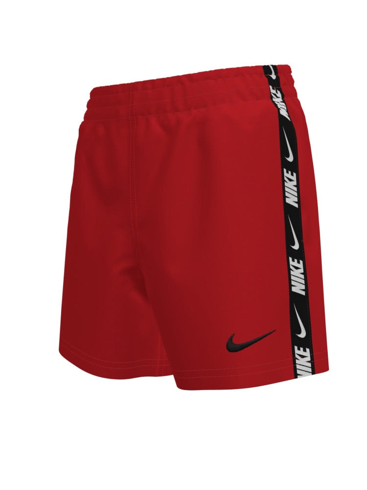 Nike Swim Breaker Logo Tape Big Kids' (Boys') 4" Brief-Lined Volley Short - University Red