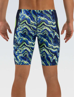 Reliance Men's Blaze Blue and Green Color Block Jammer - Blaze Blue and Green back
