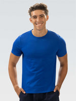 Unisex Crew Neck Short Sleeve Rash Guard: Royal - Crew Neck front