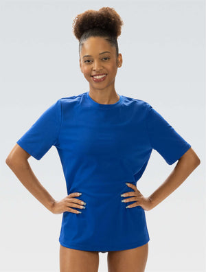 Unisex Crew Neck Short Sleeve Rash Guard: Royal - Crew Neck front-extra