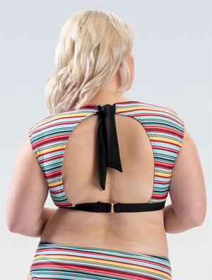 Women's Aquashape Sunset Surplice Front Two Piece Top - Sunset back