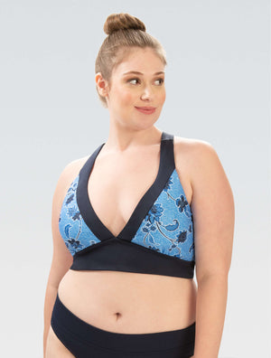 Women's Aqushape Amour Capri Printed V-Neck Bikini Top - Aqushape Amour front