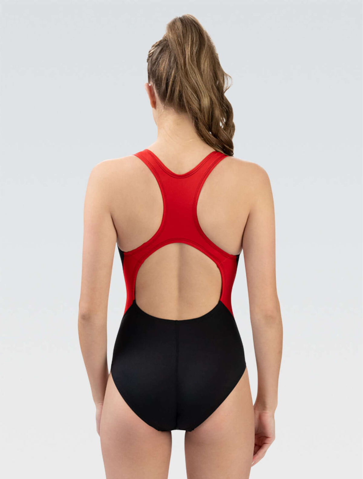 Women's Basic Panel Black/Red Performance Back One Piece - Panel Black/Red Performance Back back-model