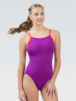 Women's Uglies Solid Purple V-Back One Piece - Purple front