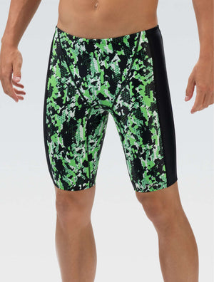 XtraSleek Men's Breaker Green Spliced Jammer - Breaker Green front