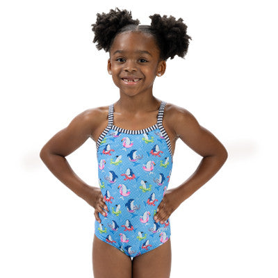 Dolfin Uglies Little Dolfin Girls' Fin Floats Print One Piece - 26