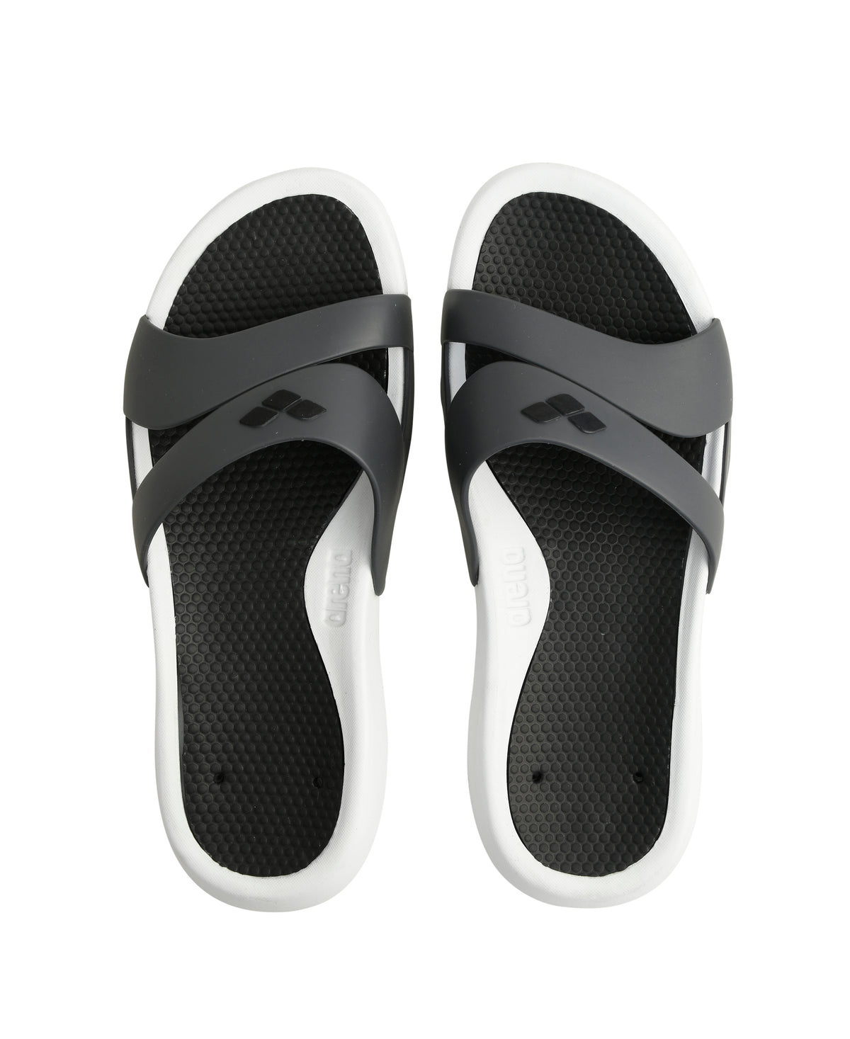 Arena Women's Nina Slides - WHITE-DARK_GREY-BLACK