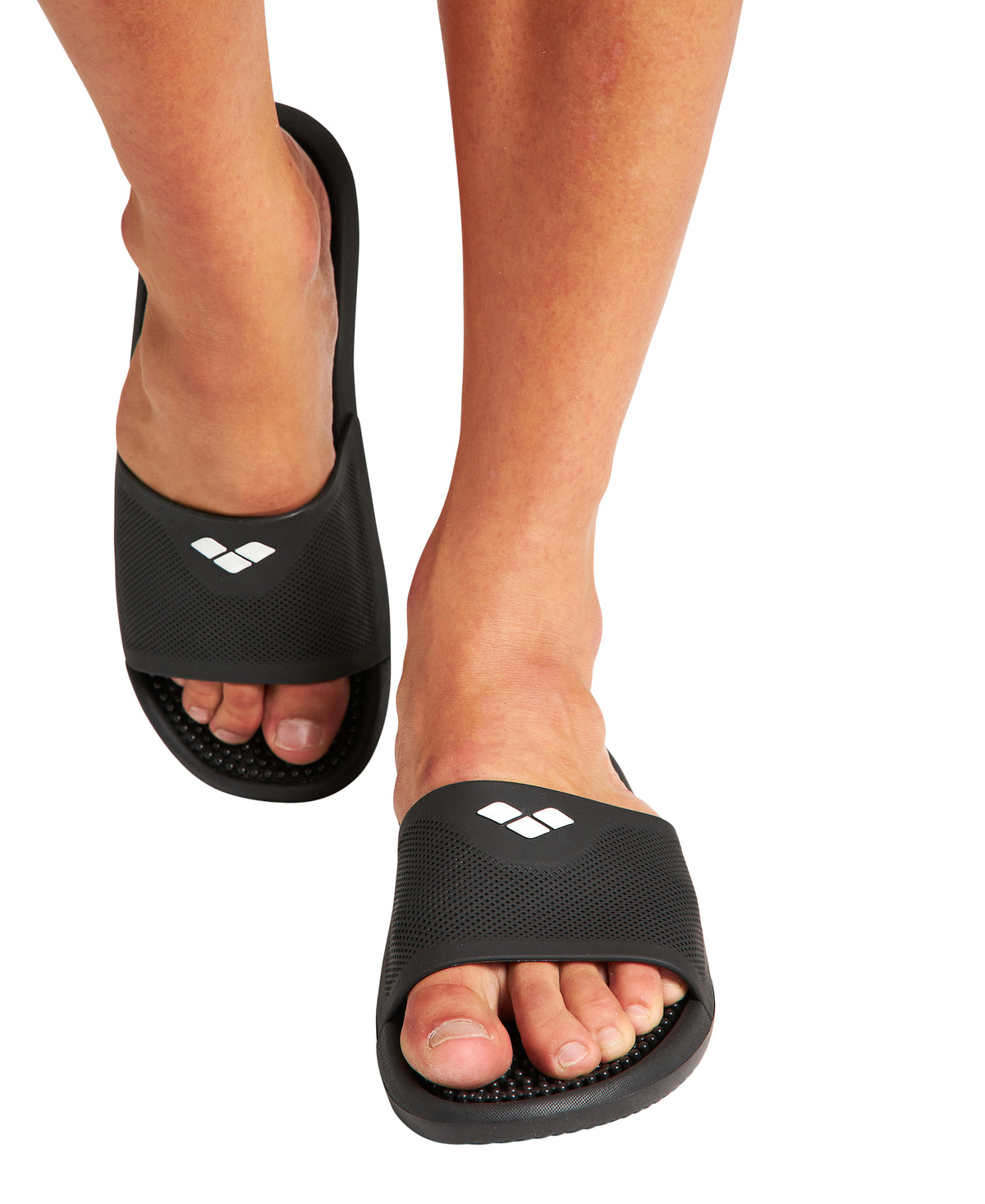 Arena Unisex Marco Massage Slides - BLACK-BLACK-BLACK
