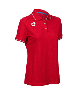 Arena Team Women's Solid Cotton Polo t-shirt - Red