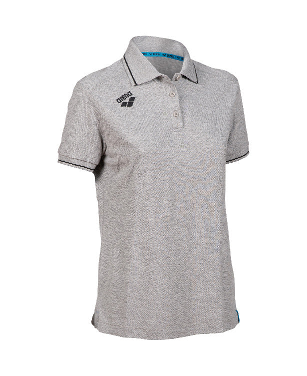 Arena Team Women's Solid Cotton Polo t-shirt - Medium Grey Heather