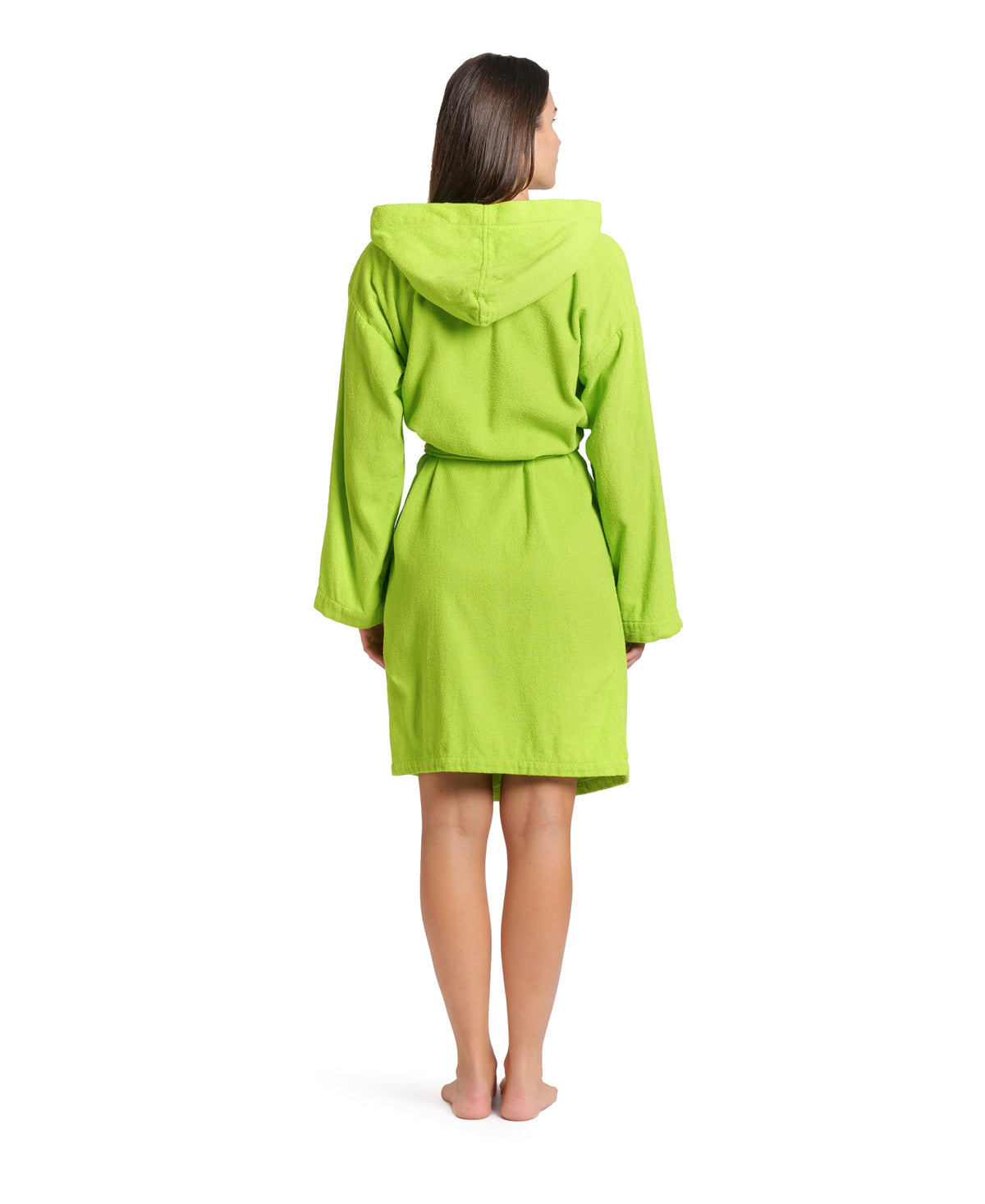 Arena Compact Terry Bathrobe - Artic lime-White