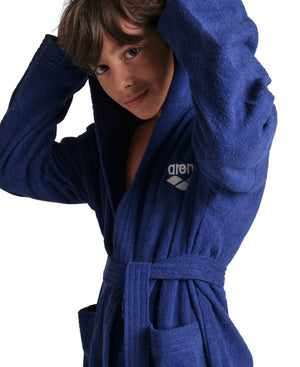 Arena Junior Light Zeppelin Bathrobe - Artic lime-White