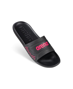 Arena Unisex Urban Easy Slide Sandal - BLACK-FUCHSIA