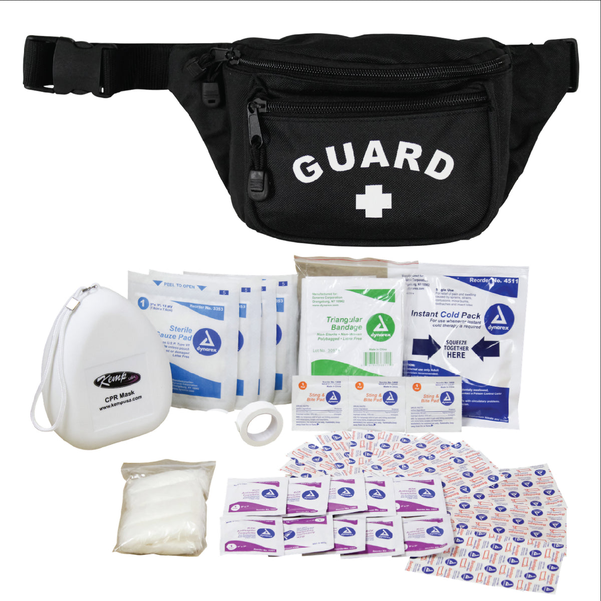 Kemp USA Hip Pack - with First Aid Supply Pack, Black